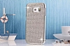 Eiroo Diamond Samsung Galaxy S6 Edge Metal Kenarl Tal Silver Rubber Klf - Resim: 3