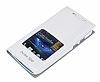 HTC Desire 500 Gizli Mknatsl Pencereli Beyaz Deri Klf - Resim: 2