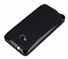 Eiroo HTC One Vantuzlu Pencereli Siyah Deri Klf - Resim: 4