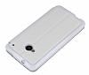 Eiroo HTC One Vantuzlu Pencereli Beyaz Deri Klf - Resim: 4