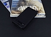 HTC Desire 530 Gizli Mknatsl Yan Kapakl Siyah Deri Klf - Resim: 1