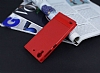 HTC Desire 530 Gizli Mknatsl Yan Kapakl Krmz Deri Klf - Resim: 1