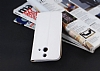 HTC One E8 Gizli Mknatsl Standl Beyaz Deri Klf - Resim: 1