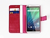 Eiroo HTC Desire 816 Standl Czdanl Pembe Deri Klf - Resim: 1