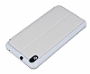 Eiroo HTC Desire 816 Vantuzlu Pencereli Beyaz Deri Klf - Resim: 4