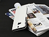 Eiroo HTC One M8 Buckle Standl Czdanl Beyaz Deri Klf - Resim: 4