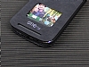 Eiroo HTC One M8 Pencereli nce Yan Kapakl Siyah Deri Klf - Resim: 3