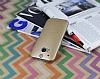 HTC One M8 Ultra nce Deri Gold Silikon Klf - Resim: 2