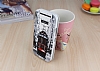 HTC One M9 Taksim Gizli Mknatsl Standl Beyaz Deri Klf - Resim: 1