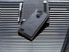 Eiroo Huawei Ascend Mate 7 Metal Kenarl Siyah Deri Klf - Resim: 1