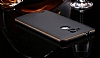 Eiroo Huawei Ascend Mate 7 Metal Kenarl Siyah Rubber Klf - Resim: 2