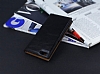 Huawei P8 Lite Gizli Mknatsl ift Pencereli Siyah Deri Klf - Resim: 2