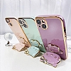 Eiroo iPhone 14 Plus Aynal Kitty Standl Mavi Silikon Klf - Resim: 2