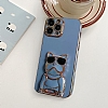 Eiroo iPhone 14 Plus Bulldog Standl Mavi Silikon Klf - Resim: 6