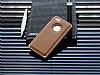 Eiroo iPhone SE / 5 / 5S Metal Kenarl Gold Deri Klf - Resim: 1