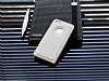 Eiroo iPhone SE / 5 / 5S Metal Kenarl Beyaz Deri Klf - Resim: 1
