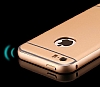 Eiroo iPhone SE / 5 / 5S Metal Kenarl Gold Rubber Klf - Resim: 1