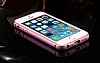 Eiroo iPhone SE / 5 / 5S Metal Kenarl Pembe Rubber Klf - Resim: 3