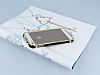 Eiroo iPhone SE / 5 / 5S Siyah eritli Tal Metal Bumper ereve Gold Klf - Resim: 2