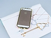 Eiroo iPhone SE / 5 / 5S Pembe eritli Tal Metal Bumper ereve Gold Klf - Resim: 1