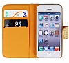 Eiroo iPhone SE / 5 / 5S Tal Czdanl Gold Deri Klf - Resim: 4