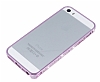 Eiroo iPhone SE / 5 / 5S Tal Metal Bumper ereve Pembe Klf - Resim: 2
