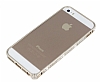 Eiroo iPhone SE / 5 / 5S Tal Metal Bumper ereve Gold Klf - Resim: 2