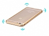 Eiroo iPhone 6 / 6S Gold izgili Round Metal Bumper ereve Siyah Klf - Resim: 7