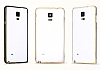 Eiroo Samsung N9100 Galaxy Note 4 Gold izgili Metal Round Bumper Siyah Klf - Resim: 5