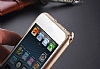 Eiroo iPhone 6 Plus / 6S Plus Metal Round Bumper ereve Gold Klf - Resim: 7