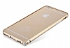 Eiroo iPhone 6 Plus / 6S Plus Metal Round Bumper ereve Gold Klf - Resim: 4