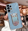 Eiroo iPhone 7 Plus / 8 Plus Baby Panda Standl Mavi Silikon Klf - Resim: 5