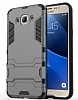 Eiroo Iron Armor Samsung Galaxy J7 2016 Standl Ultra Koruma Dark Silver Klf - Resim: 1