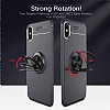 Eiroo Liquid Ring iPhone XS Max Standl Krmz-Siyah Silikon Klf - Resim: 3