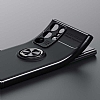 Eiroo Liquid Ring Samsung Galaxy S22 Ultra 5G Standl Siyah-Lacivert Silikon Klf - Resim: 4