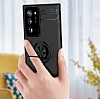 Eiroo Liquid Ring Samsung Galaxy Note 20 Ultra Standl Krmz-Siyah Silikon Klf - Resim: 4