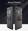 Eiroo Liquid Ring Xiaomi Mi Max 3 Standl Siyah-Rose Gold Silikon Klf - Resim: 1