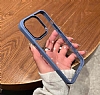 Eiroo Luxe iPhone 11 Mavi Silikon Kenarl Rubber Klf - Resim: 1