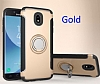Eiroo Mage Fit Samsung Galaxy J5 Pro 2017 Standl Ultra Koruma Gold Klf - Resim: 6