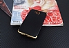 Eiroo Matte Fit Casper Via A1 Gold Kenarl Siyah Silikon Klf - Resim: 1