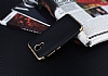 Eiroo Matte Fit General Mobile Android One Gold Kenarl Siyah Silikon Klf - Resim: 2