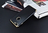 Eiroo Matte Fit iPhone 7 Plus Gold Kenarl Siyah Silikon Klf - Resim: 2