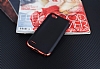 Eiroo Matte Fit LG Q6 Krmz Kenarl Siyah Silikon Klf - Resim: 1