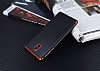 Eiroo Matte Fit Nokia 3 Krmz Kenarl Siyah Silikon Klf - Resim: 2