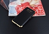 Eiroo Matte Fit Samsung Galaxy S8 Gold Kenarl Siyah Silikon Klf - Resim: 1