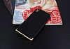 Eiroo Matte Fit Sony Xperia XA1 Ultra Gold Kenarl Siyah Silikon Klf - Resim: 1