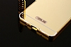 Eiroo Mirror Asus Zenfone 3 Laser ZC551KL Metal Kenarl Aynal Silver Rubber Klf - Resim: 2