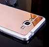 Eiroo Mirror Samsung Galaxy Grand Prime / Prime Plus Silikon Kenarl Aynal Gold Rubber Klf - Resim: 3