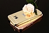 Eiroo Mirror HTC 10 Metal Kenarl Aynal Rose Gold Rubber Klf - Resim: 2