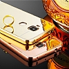 Eiroo Mirror Huawei G8 Metal Kenarl Aynal Siyah Rubber Klf - Resim: 3
